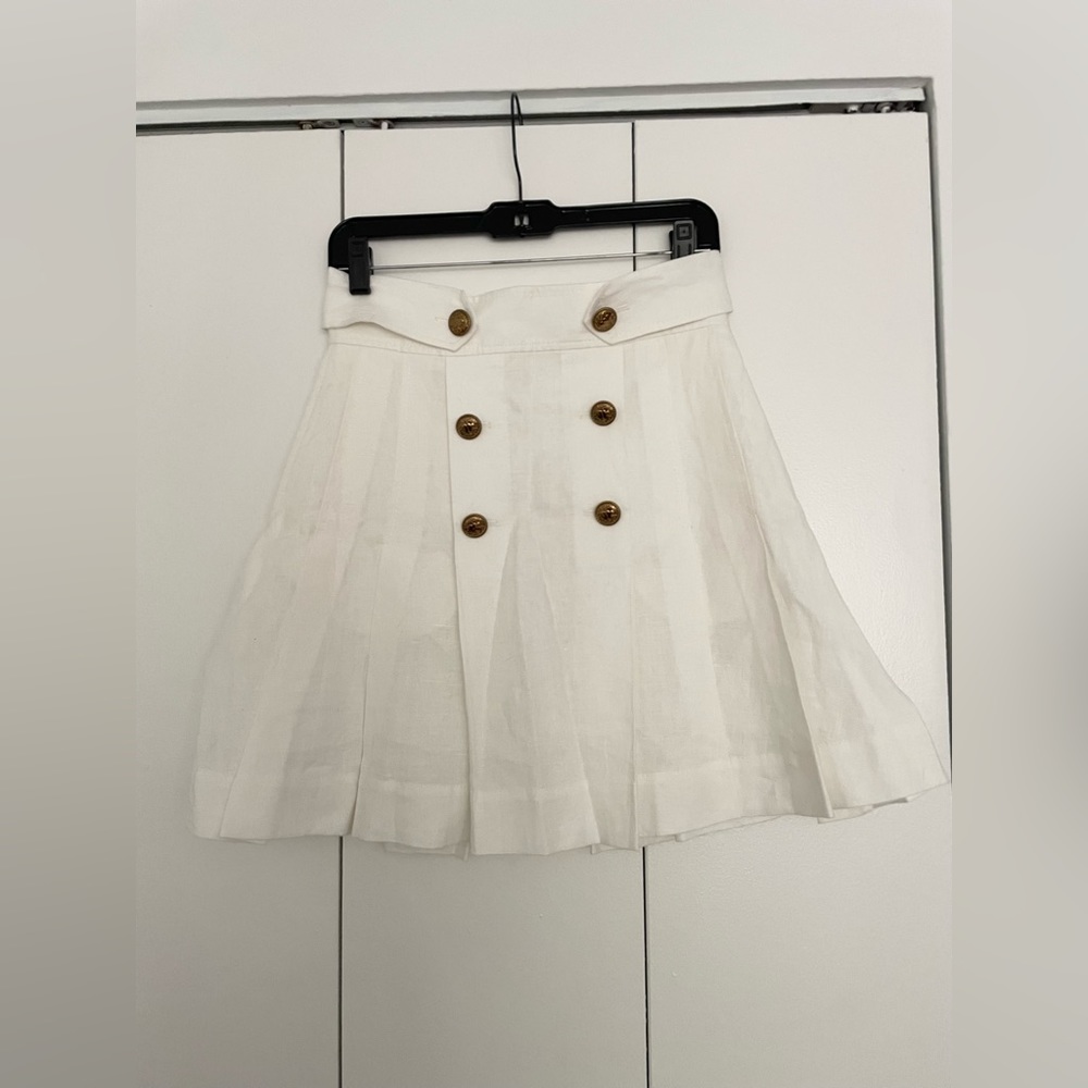 Zimmermann linen pleated skirt